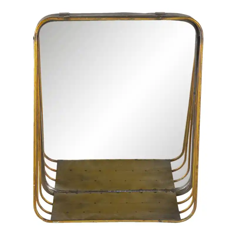 Clayre & Eef Spiegel 26x32 cm Koperkleurig Metaal Merkproduct