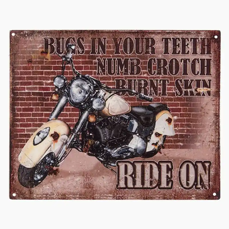 Betaalbaar Clayre & Eef Tekstbord 20x25 cm Bruin IJzer Motor