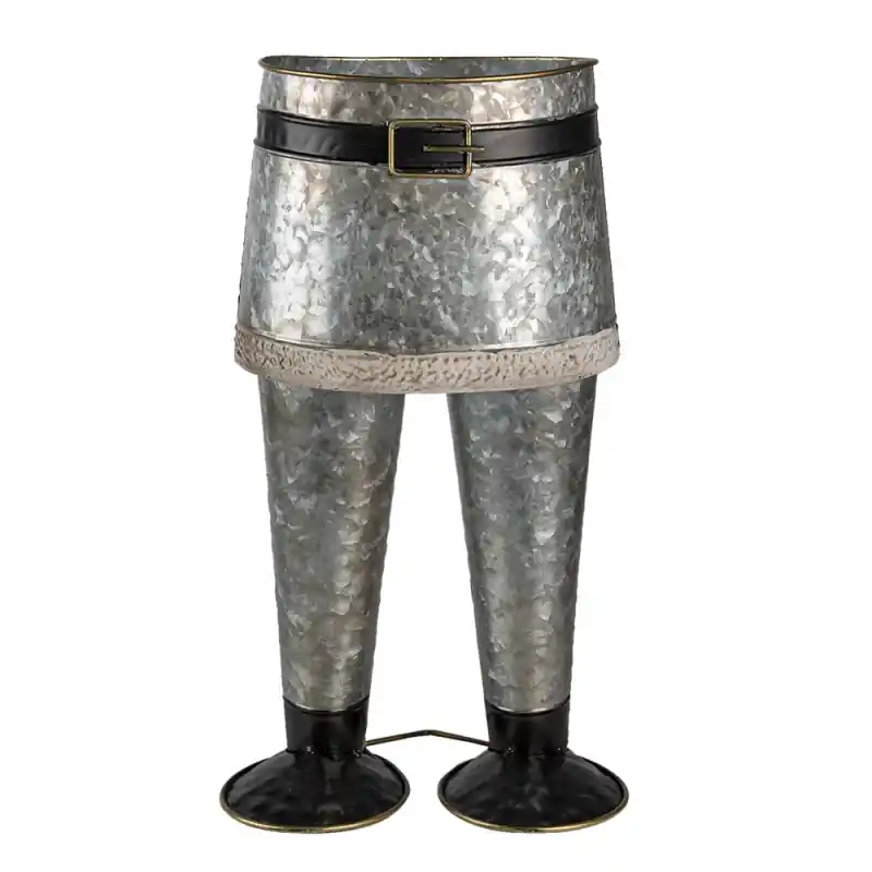 Clayre & Eef Planthouder Broek 22x15x40 cm Grijs IJzer Gratis Retour