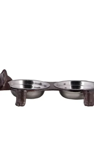 Shop Nu Clayre & Eef Voerbak hond Kat 42x18x8 cm Bruin IJzer