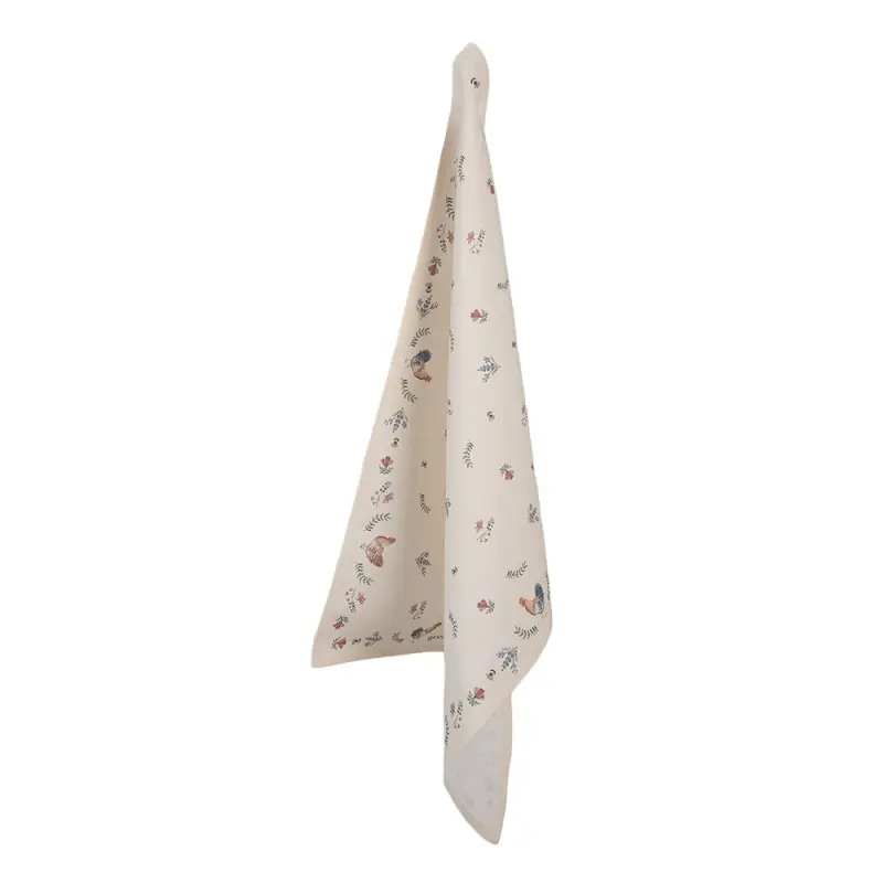 Populair Clayre & Eef Theedoek 50x70 cm Beige Blauw Katoen Kip en Haan