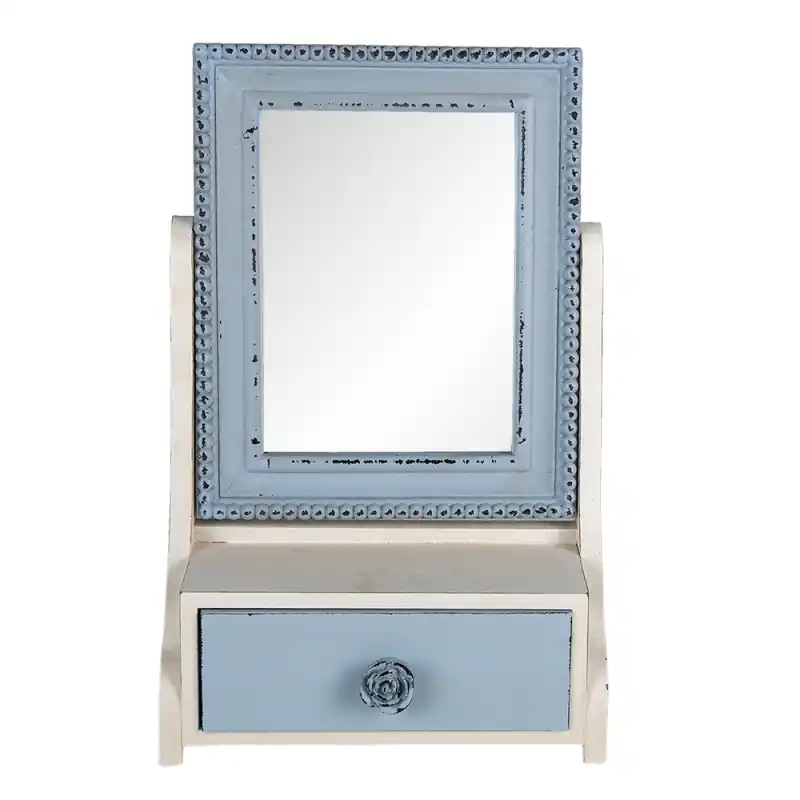 Superprijs Clayre & Eef Staande Spiegel 25x38 cm Blauw MDF