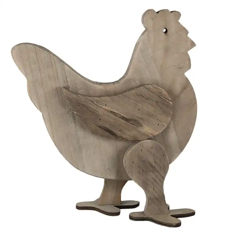Clayre & Eef Beeld Kip 31x16x35 cm Bruin Hout Shop Nu