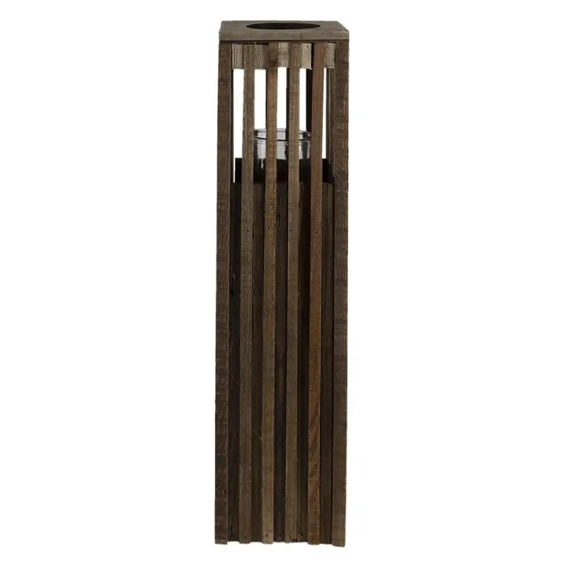 Clayre & Eef Windlicht 14x14x54 cm Bruin Hout Nu Kopen