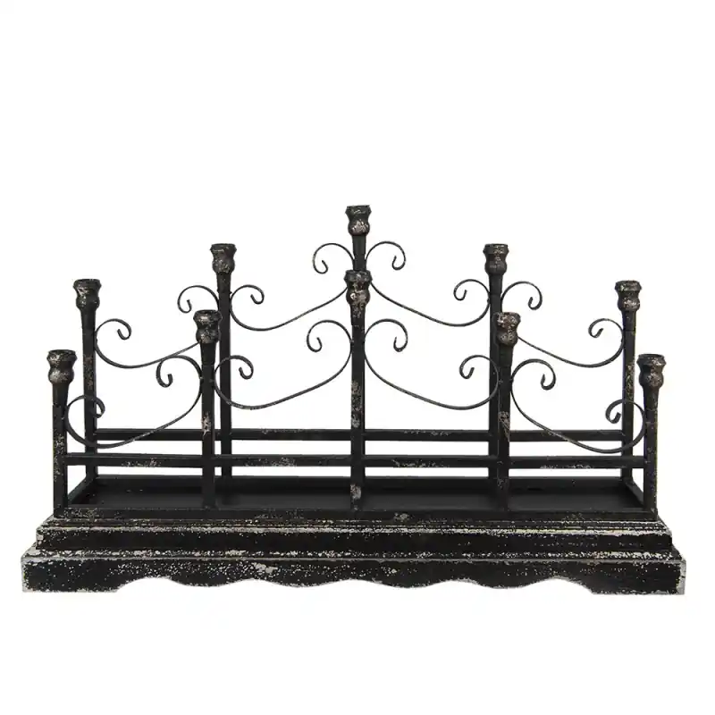 Korting Clayre & Eef Kandelaar 46 cm Zwart IJzer