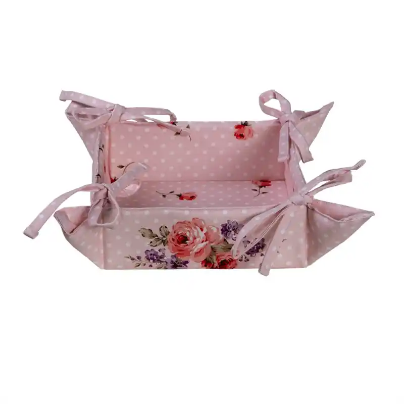 Clayre & Eef Broodmand 35x35x8 cm Roze Paars Katoen Rozen Bestseller
