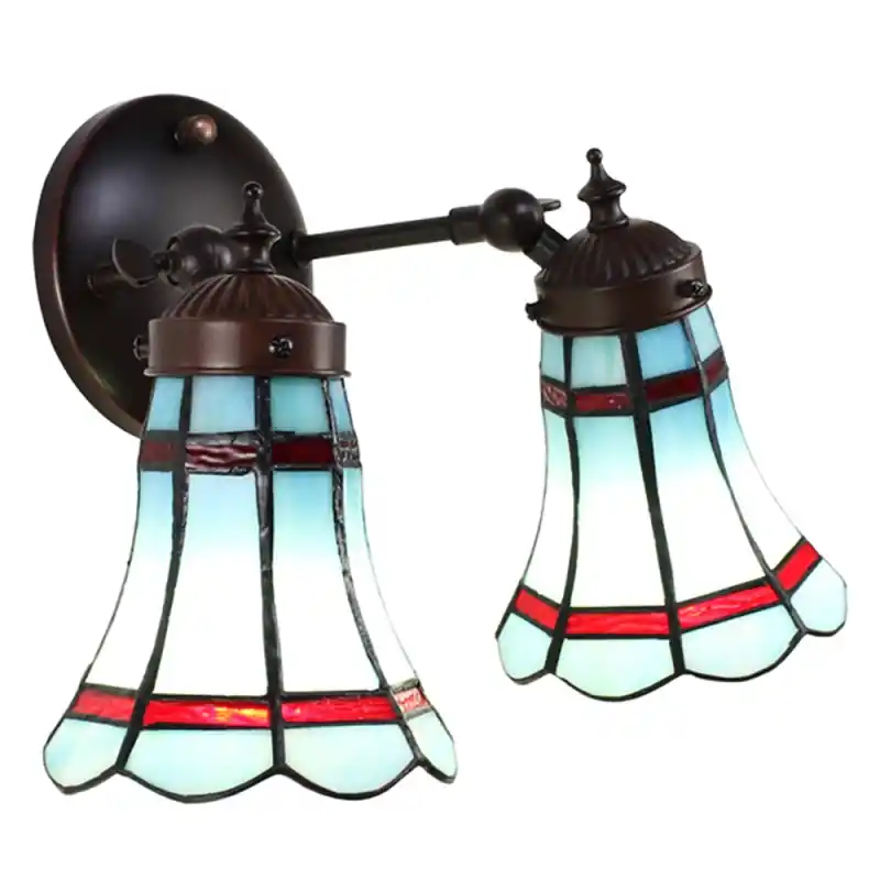 Exclusieve Aanbieding Lumilamp Wandlamp Tiffany 30x23x23 cm Blauw Rood Glas