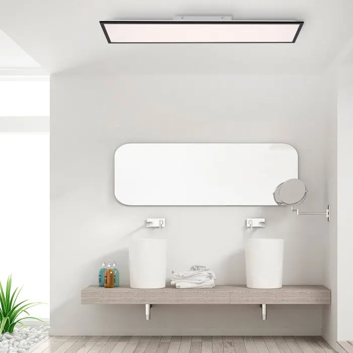 Nu Kopen Leuchten-Direkt FLAT Plafondlamp LED Zwart, 1-licht, Afstandsbediening