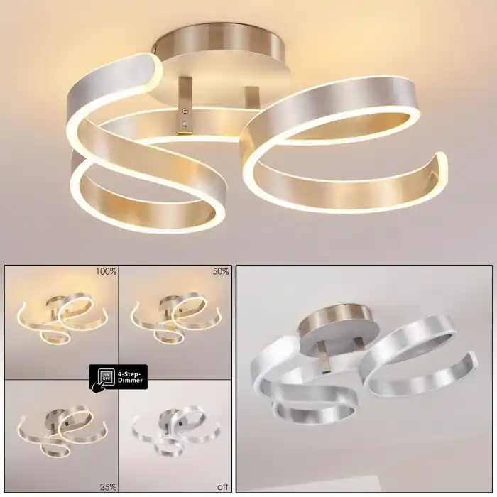 Veilige Betaling Chippewa Plafondlamp LED Nikkel mat, 1-licht