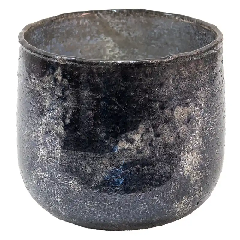 Clayre & Eef Theelichthouder Ø 13x12 cm Grijs Glas Voordeelprijs