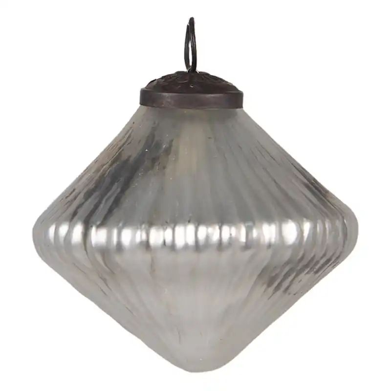 Dagaanbieding Clayre & Eef Kerstbal Ø 6 cm Zilverkleurig Glas
