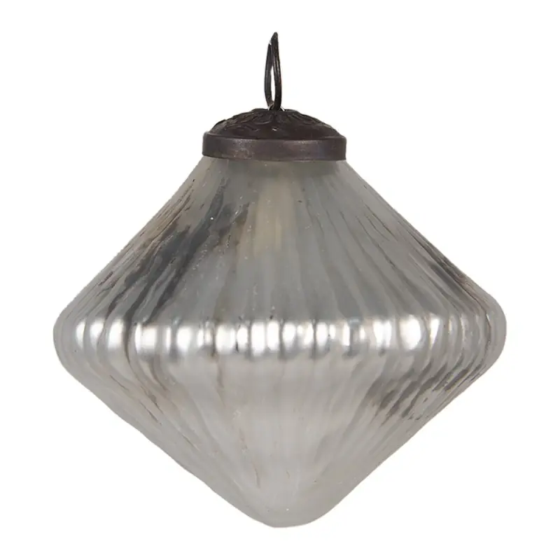 Op = Op Clayre & Eef Kerstbal Ø 9 cm Zilverkleurig Glas