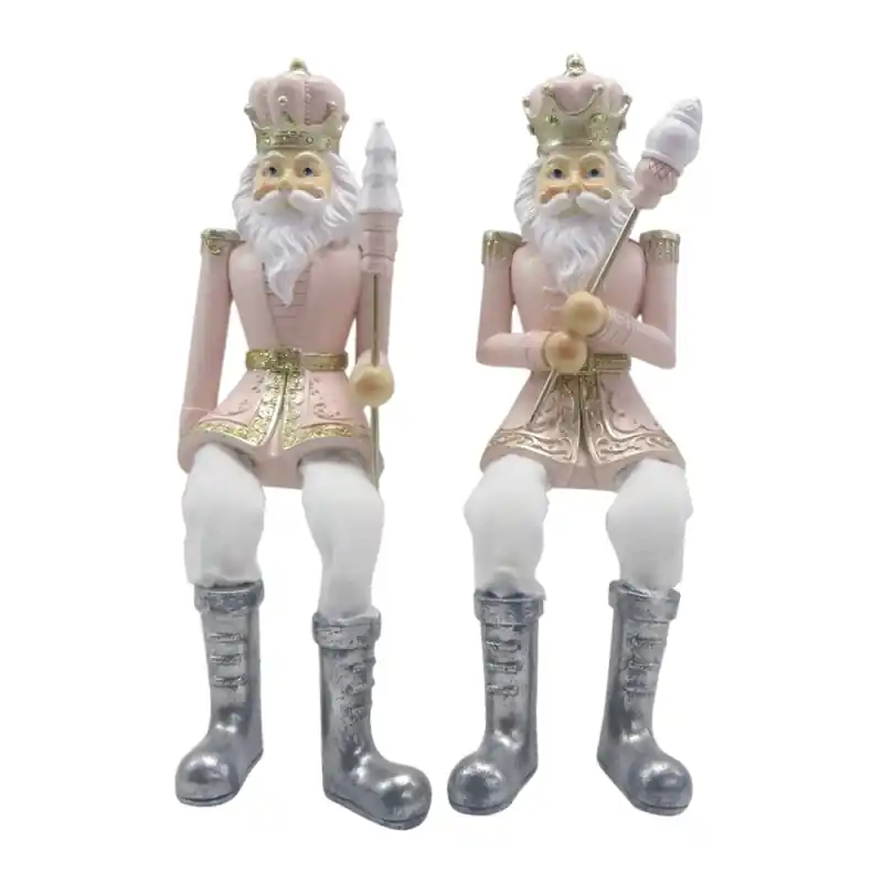Clayre & Eef Beeld Notenkraker 6x6x12/21 cm Roze Wit Kunststof Bestseller