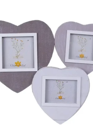 Weekendaanbieding Clayre & Eef Fotolijst 7x7 / 6x9 / 9x9 cm Grijs Wit Hout