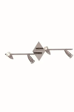 Beste Prijs Ideallux ALFA Plafondlamp Nikkel mat, 4-lichts