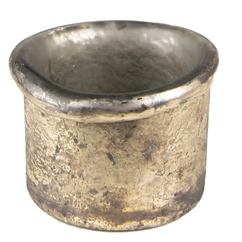 Nu Kopen Clayre & Eef Theelichthouder Ø 8*7 cm Goudkleurig Glas
