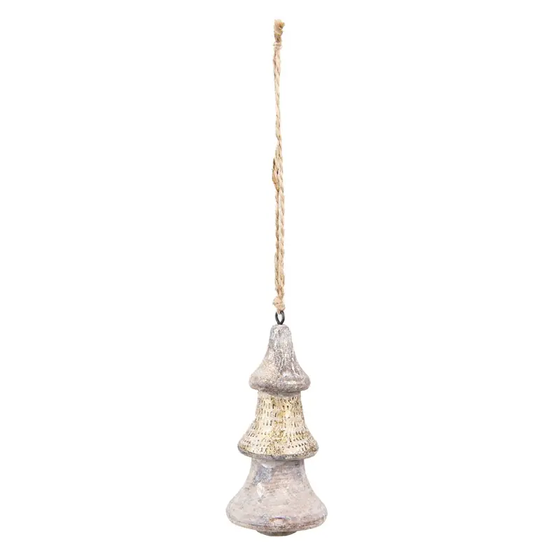 Clayre & Eef Kersthanger Kerstboom Ø 6x13 cm Goudkleurig Hout Veilige Betaling