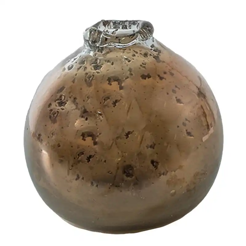 Clayre & Eef Vaas Ø 10x10 cm Bruin Glas Seizoensaanbieding