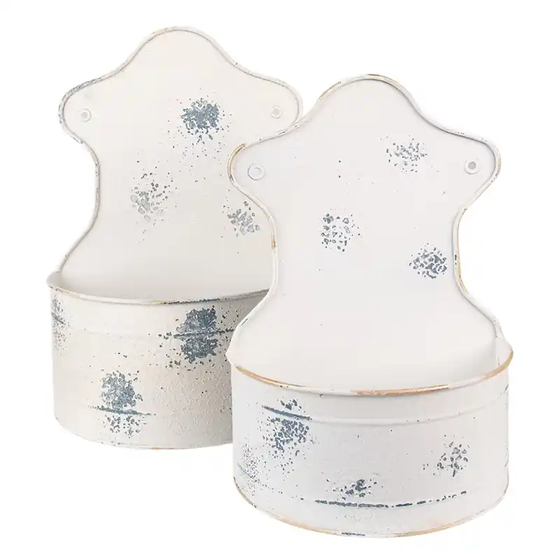 Rechtstreeks Van De Fabrikant Clayre & Eef Planthouder 26x14x37 /23x12x32 cm Beige IJzer