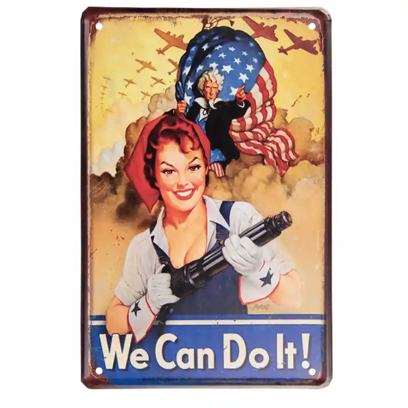 Clayre & Eef Wanddecoratie 20x30 cm Geel Blauw Metaal Bestseller