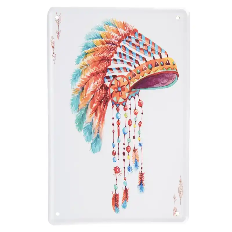 Clayre & Eef Wanddecoratie 20x30 cm Wit Rood Metaal Superprijs