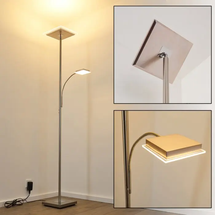 Nu Kopen Veteli Uplighter LED Chroom, Nikkel mat, 2-lichts