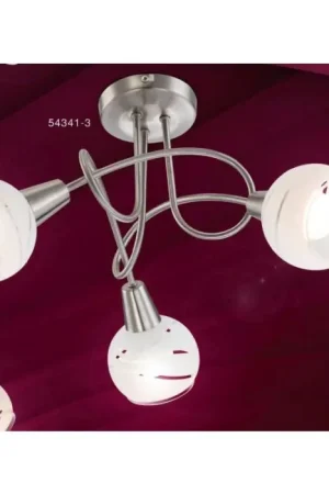 Superprijs Globo ELLIOTT Plafondlamp Nikkel mat, 3-lichts