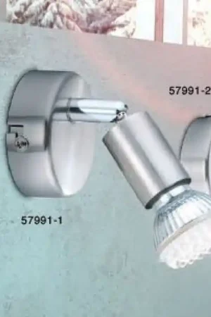 Premium Globo MATRIX Spotlamp roestvrij staal, Nikkel mat, 1-licht