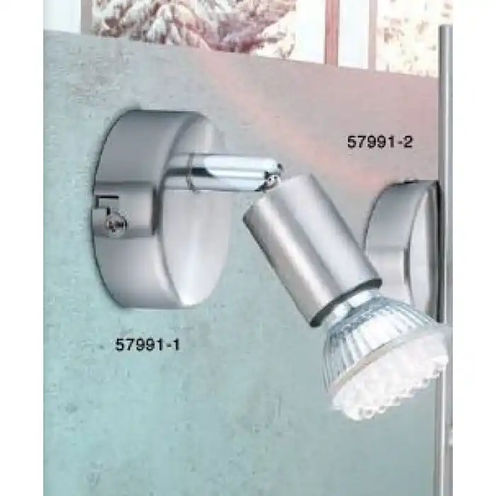 Premium Globo MATRIX Spotlamp roestvrij staal, Nikkel mat, 1-licht