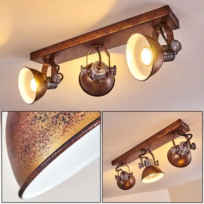 Gratis Retour Gudo Plafondlamp Roest, 3-lichts