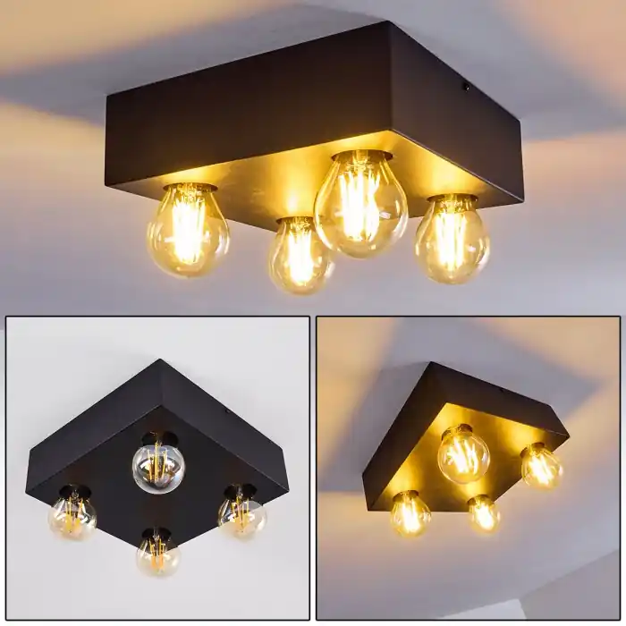 Fria Plafondlamp Zwart, 4-lichts Goedkoop