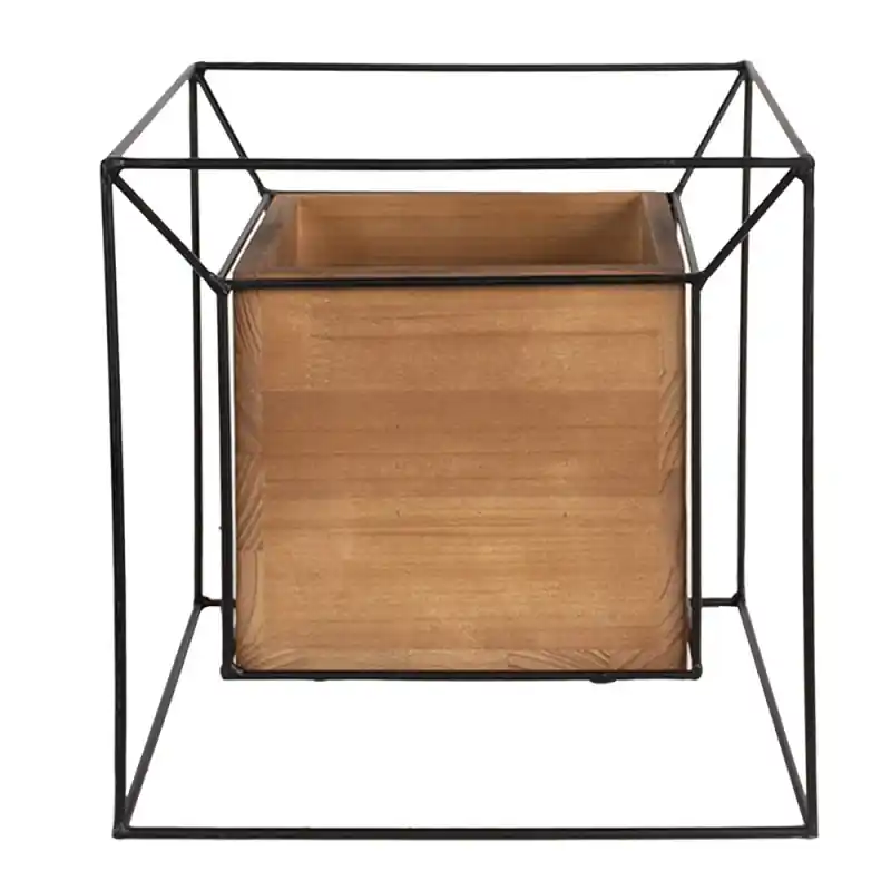 Beperkt Aanbod Clayre & Eef Plantenstandaard 26x26x26cm Zwart IJzer