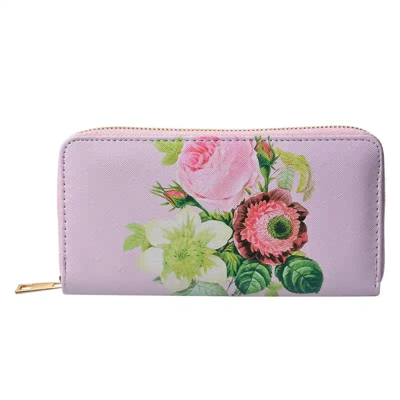 Direct Verzonden Juleeze Portemonnee 10x19 cm Roze Polyester Bloemen
