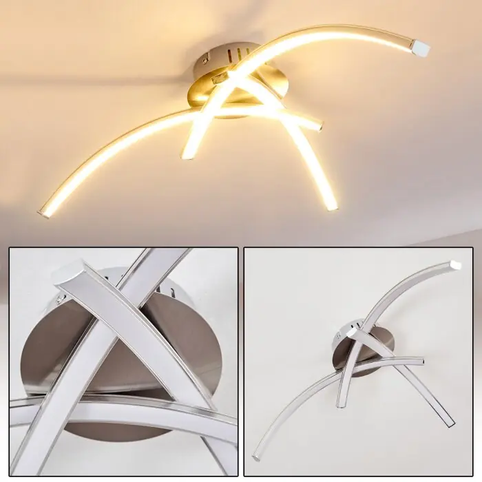 Must-Have Wikon Plafondlamp LED Nikkel mat, 3-lichts
