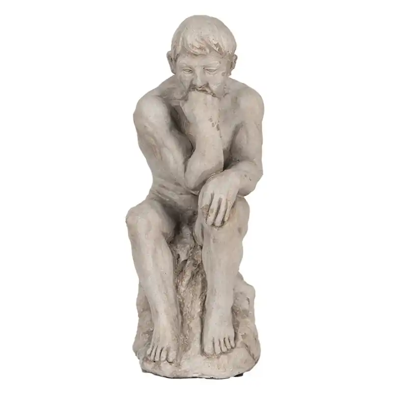 Premium Clayre & Eef Decoratie Beeld Mens 31 cm Grijs Steen