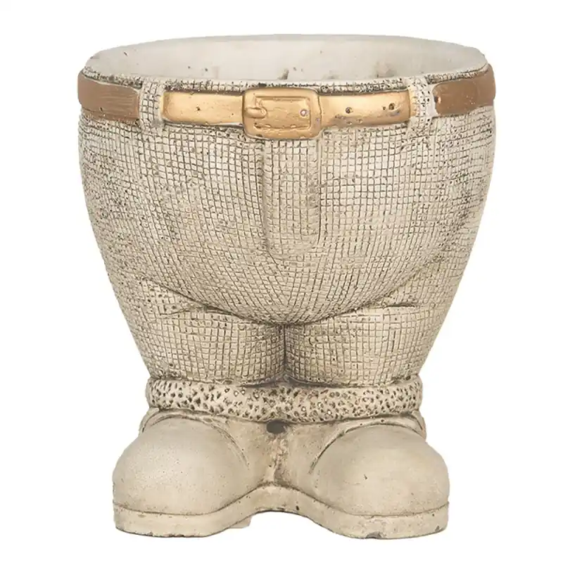Bestseller Clayre & Eef Bloempot Broek Ø 15x17 cm Grijs Steen