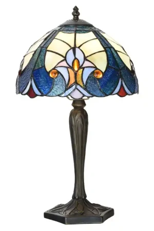 Lumilamp Tiffany Tafellamp Ø 25x40 cm Blauw Glas Nu Kopen