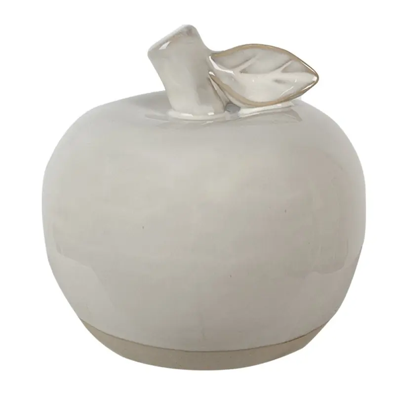 Weekendaanbieding Clayre & Eef Decoratie Appel 10 cm Beige Porselein