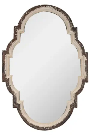 Aanbieding Clayre & Eef Spiegel 63x4x91 cm Bruin Beige Hout
