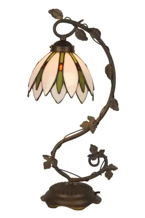 Laatste Versie Lumilamp Tiffany Tafellamp Ø 18x53 cm Wit Groen Glas
