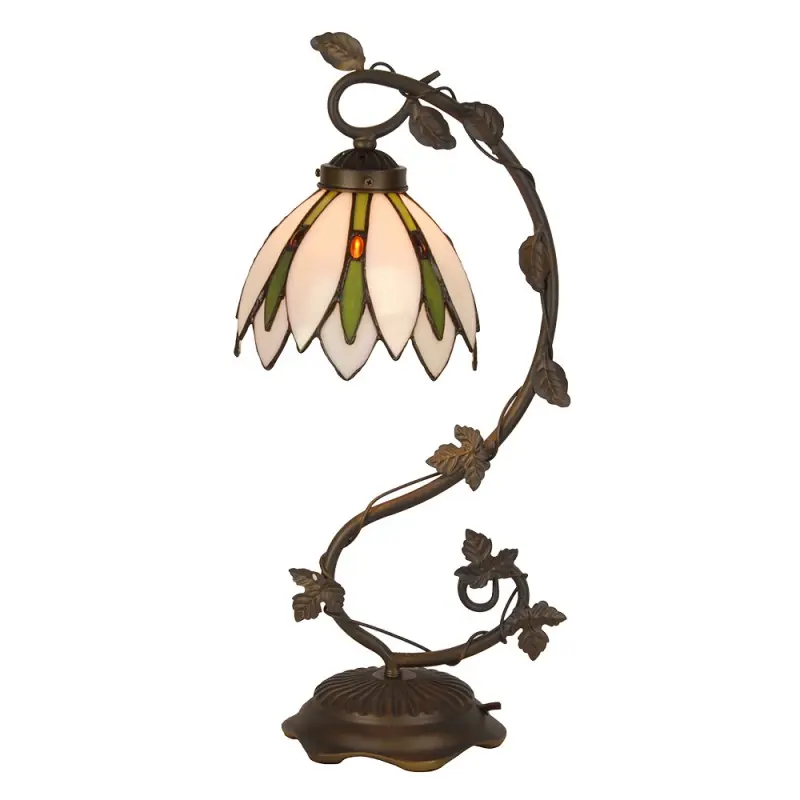 Laatste Versie Lumilamp Tiffany Tafellamp Ø 18x53 cm Wit Groen Glas
