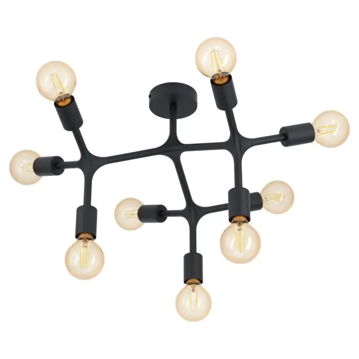 Fabrieksprijs EGLO BOCADELLA Plafondlamp Zwart, 9-lichts