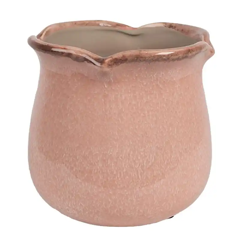 Clayre & Eef Bloempot Binnen Ø 16x15 cm Roze Keramiek Voordeelprijs