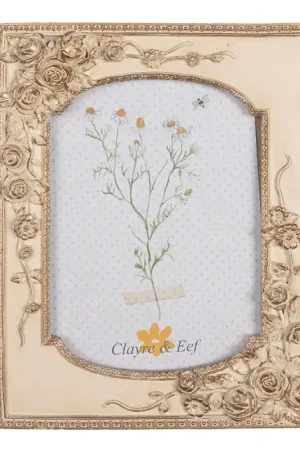 Nu Kopen Clayre & Eef Fotolijst 13x18 cm Beige Goudkleurig Kunststof