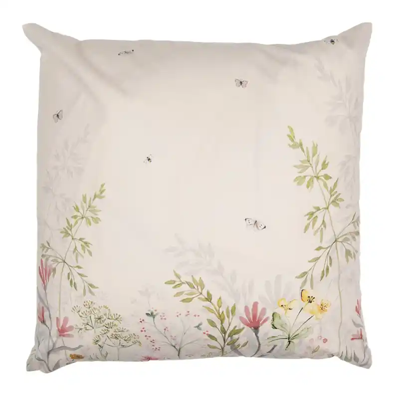 Shop Nu Clayre & Eef Kussenhoes 45x45 cm Beige Groen Polyester Bloemen