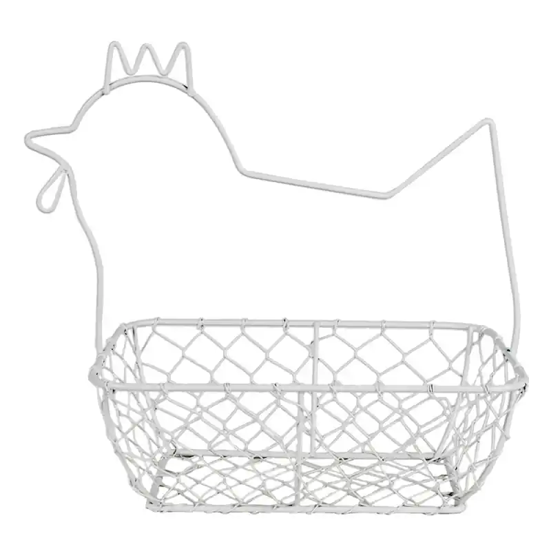 Clayre & Eef Eiermand 27 cm Wit Metaal Kip Finale Uitverkoop