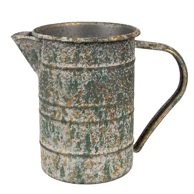 Clayre & Eef Decoratie Kan 19x10x15 cm Grijs Metaal Exclusieve Aanbieding