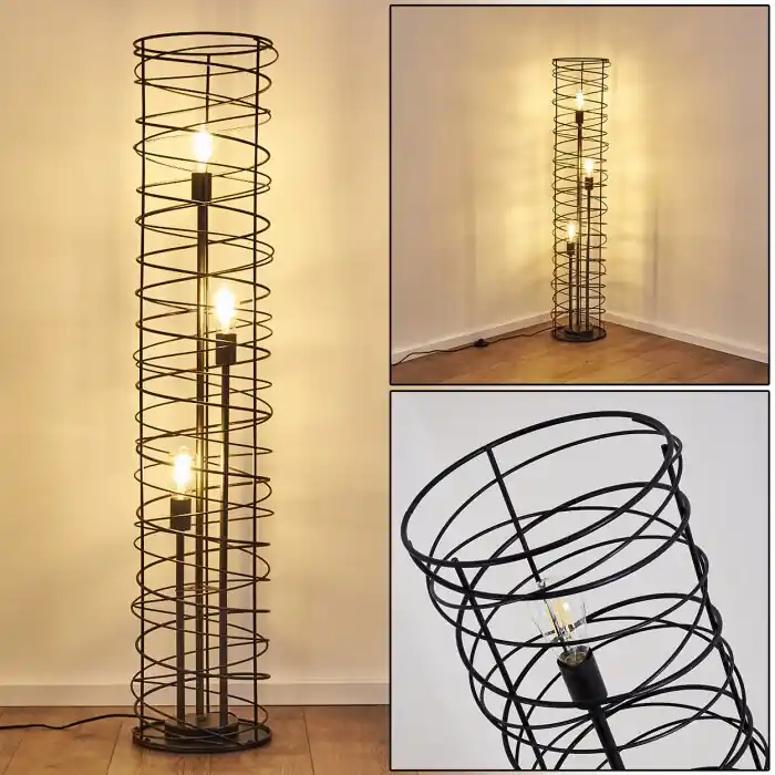 Woerden Staande lamp Zwart, 3-lichts Finale Uitverkoop