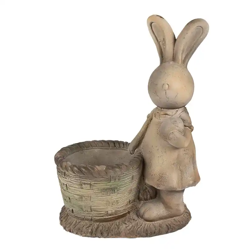 Clayre & Eef Bloempot Konijn 49 cm Bruin Beige Magnesium (MGO) Lage Prijs