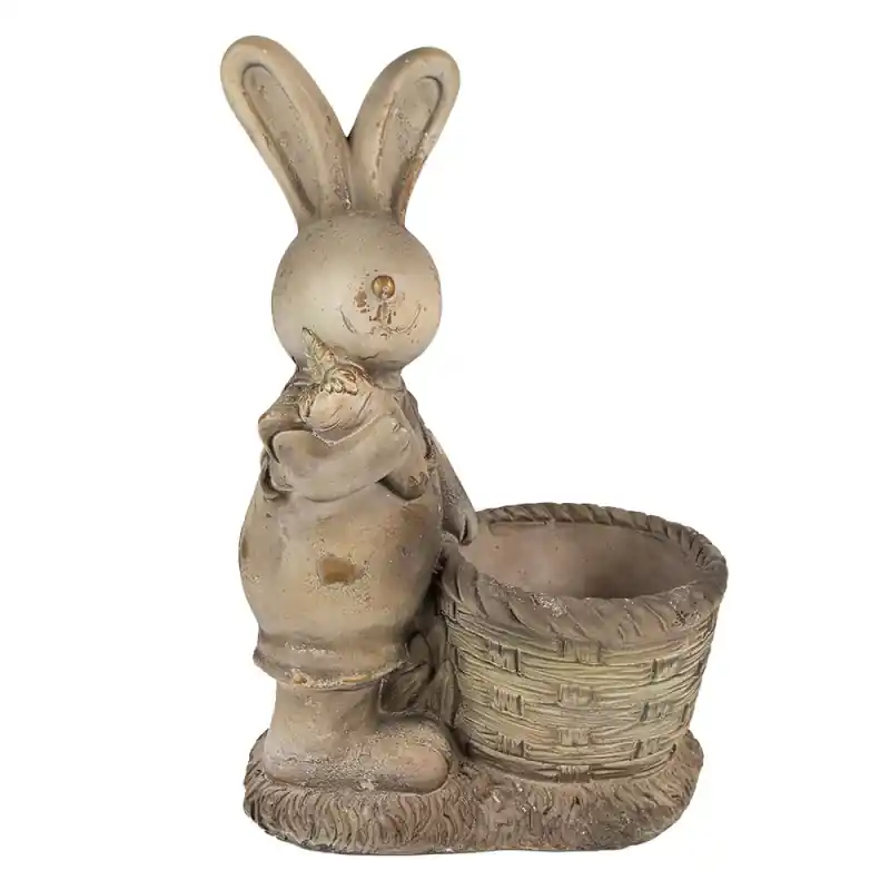 Clayre & Eef Bloempot Konijn 49 cm Bruin Beige Magnesium (MGO) Flitsaanbieding